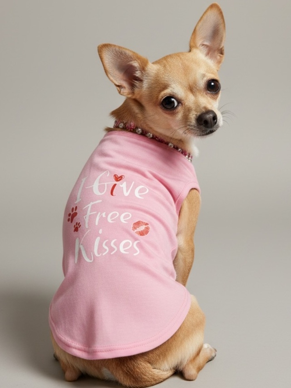 Valentine Dog 'I Give Free Kisses' Statement Shirt